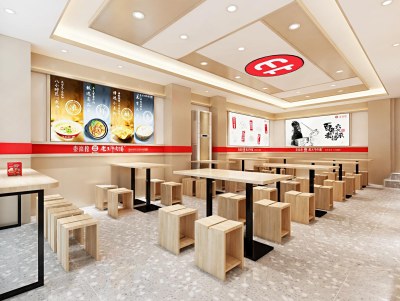 现代牛肉汤快餐店3D模型下载